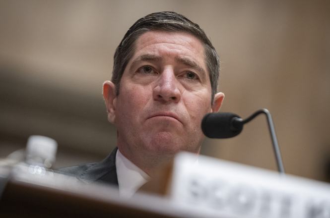 Scott Kupor, then-nominee for director of the Office of Personnel Management, listens during a congressional hearing in Washington, D.C., in April 2025.
