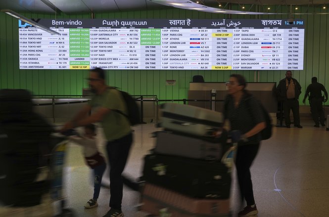 A freelance multimedia journalist was taken into secondary screening and held for an hour on May 11, 2025, while passing through customs at California’s Los Angeles International Airport, pictured above.