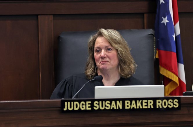 Judge Susan Baker Ross, seen during the trial of two former FirstEnergy executives in Akron, Ohio, after a Jan. 26, 2026, prior restraint she imposed on media was struck down by the Ohio Supreme Court.