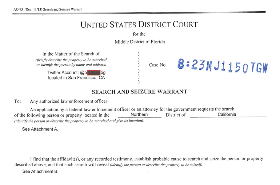 SCREENSHOT VIA U.S. DISTRICT COURT, MIDDLE DISTRICT OF FLORIDA