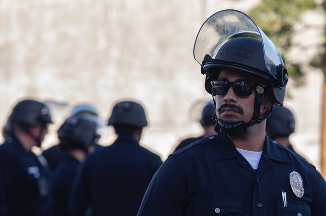 The Los Angeles Police Department officer who is alleged to have struck photographer Jackson Tammariello during an immigration protest there on Feb. 4, 2026.
