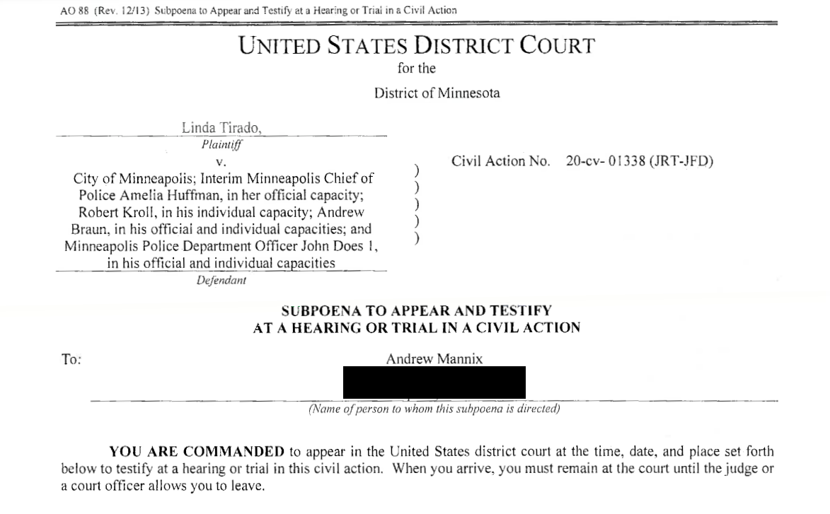 Reporter subpoenaed in connection with blinded photojournalist’s