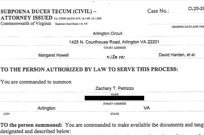 A portion of a subpoena issued to freelance journalist Zachary Petrizzo seeking "documents, communications, drafts and notes" for a 2019 article he wrote for the Daily Dot. (COURTESY ZACHARY PETRIZZO) Petrizzo Subpoena.PNG