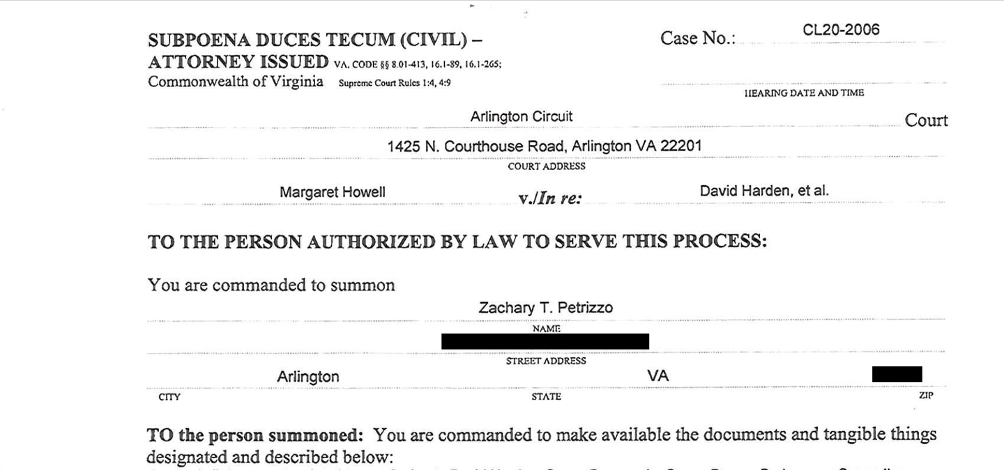 Petrizzo Subpoena.PNG