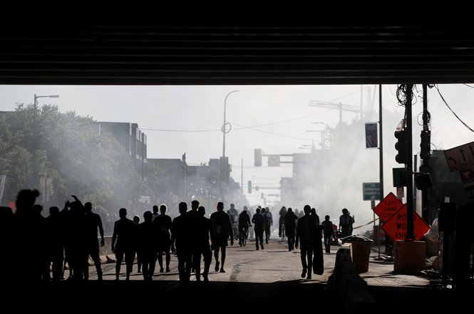 Protesters in Minneapolis on May 30, 2020. (REUTERS/CARLOS BARRIA) KARE11_assault_MN 0530.JPG