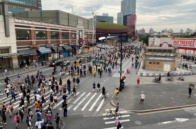Protesters march through the New York borough of Brooklyn on June 4, 2020. (REUTERS/JONATHAN OATIS) pinto_assault_0604_floyd.JPG