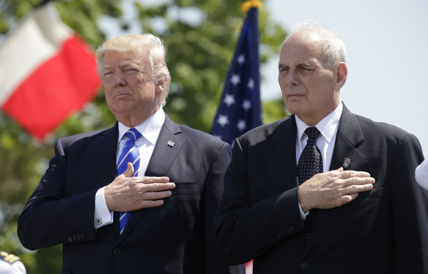 Donald Trump and John Kelly at U.S. Coast Guard 2017 commencement ceremony