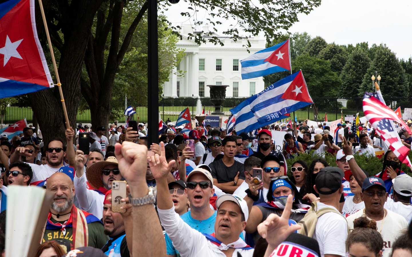 Protesters in D.C. supporting Cuba.JPG