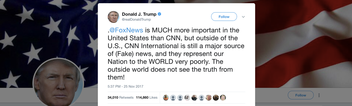 Trump tweet about CNN International