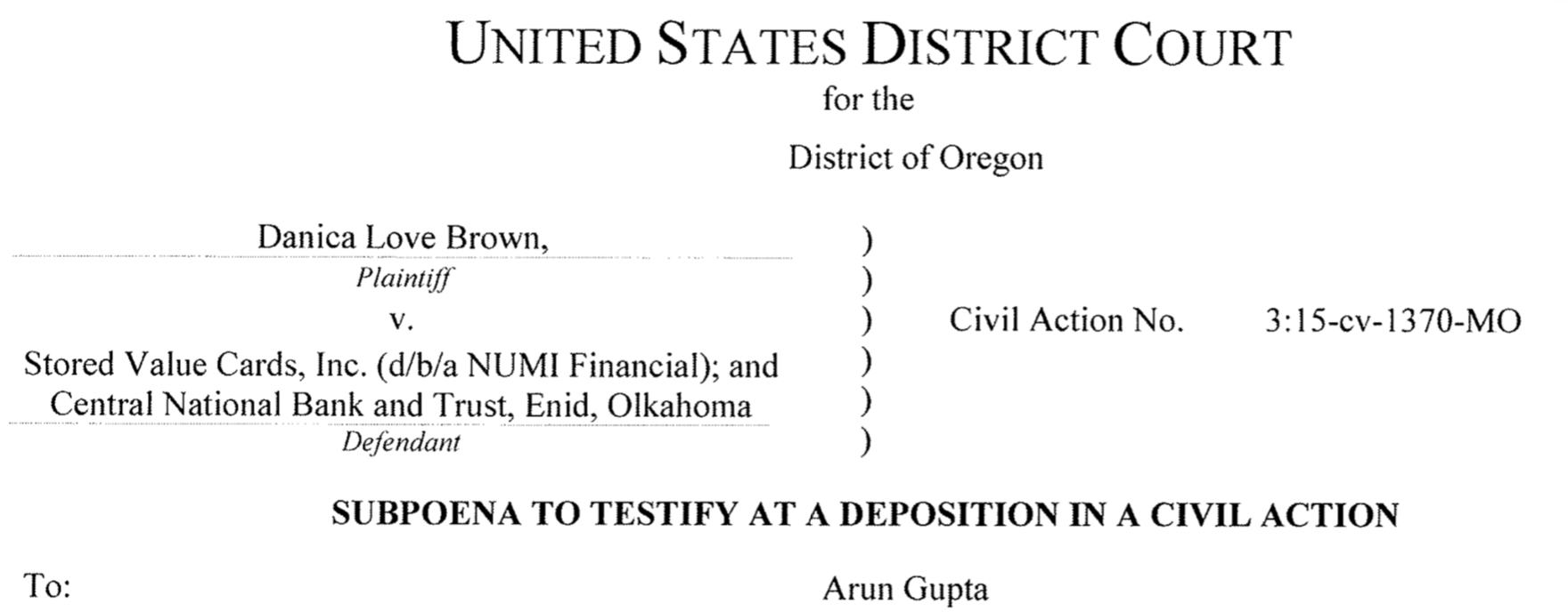 Plaintiff Vs Defendant