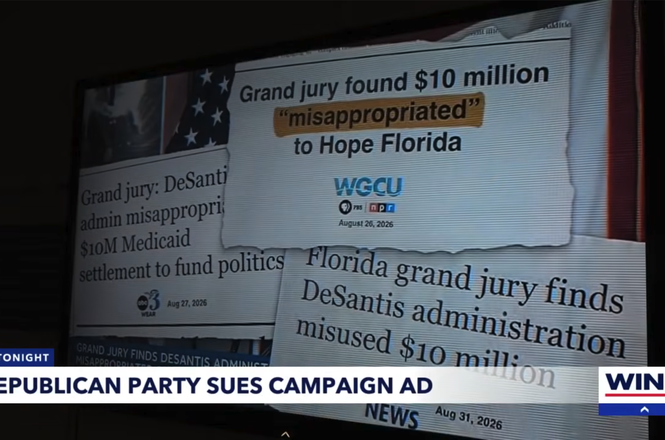 TV stations across Florida were sent cease and desist letters, issued warnings or named in lawsuits on Oct. 16, 2026, alleging that televising a Democratic campaign ad violates state law protecting grand jury secrecy.