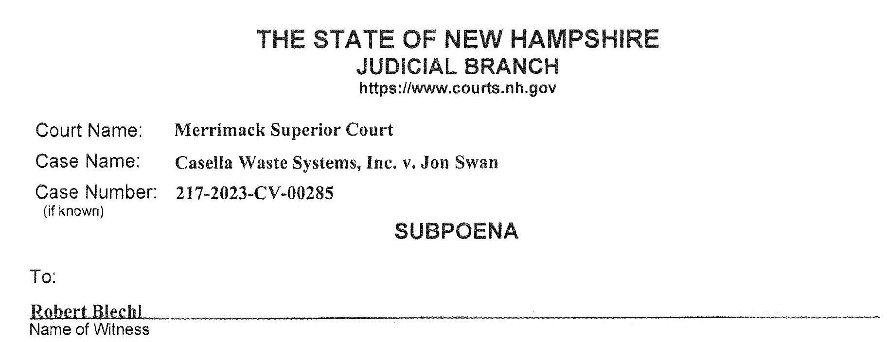New Hampshire reporter subpoenaed over defamation suit U.S. Press